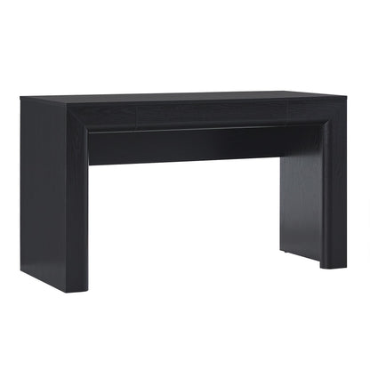 Walker Edison Amira Modern MDF Waterfall Writing Desk with a Built-in Storage Drawer, 52 Inch, Black