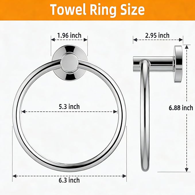 Towel Ring 2Pack, SUS304 Stainless Steel Hand Towel Holder