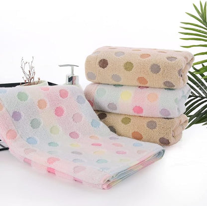 Pidada Hand Towels Set of 4 Colorful Polka Dot Pattern 100% Cotton Soft