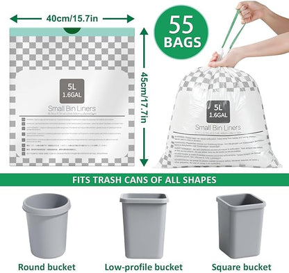 XUXRUS Small 1.6 Gallon Trash Bags