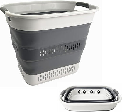 SAMMART 40L Collapsible Plastic Laundry Basket