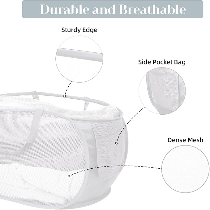 4 Pack Collapsible Laundry Baskets, Foldable Laundry Basket