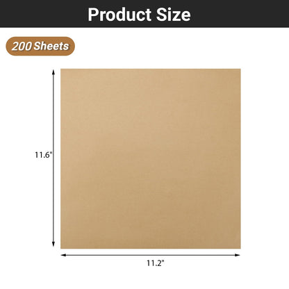 EUSOAR Food Service Butcher Paper, 200 Sheets 11.6" x 11.2" Soap Wrapping Paper, Hamberger Sandwich Wraps, Food Basket Liners, Wrapping Tissue, Square Deli Colored Wax Paper Sheets