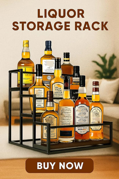 DHUJBFF 3-Tier Wooden Countertop Organizer - Wine Rack & Spice Shelf for Kitchen, Holds 9 Bottles, Space Saver for Coffee Bar, Syrup, Oil, Dining Room Decor