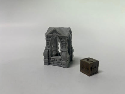 Paintable Tabletop Miniature Little Town Building Terrains - 18mm Small Scale Dioramas Building Set Scenery with Medieval Architecture Style by HAUTICO (HVillageHouses7-1)