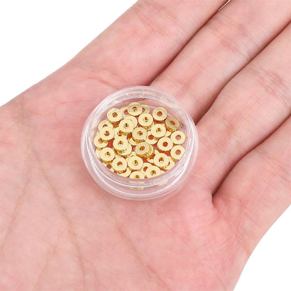 BEADIA 14K Gold Plated Disk Spacer Beads 4x1.2mm 50pcs for Jewelry Making Findings Non Tarnish