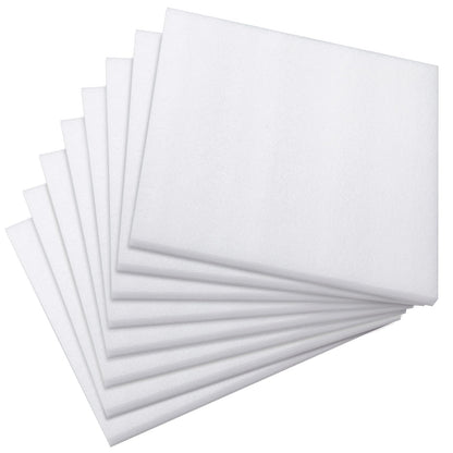 Frienda 8 Pcs Polyethylene Foam Sheet, 12 x 12 x 0.5 Inch Cuttable Packing Foam Pad Cushioning for Tool Box, Cases Craft Shipping Moving and Storage (White)