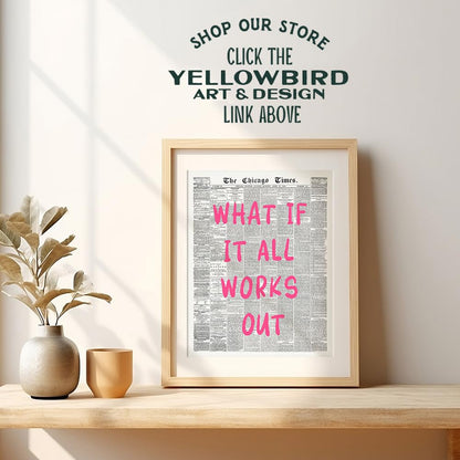 Positive Affirmations Wall Decor - CUTE TRENDY Aesthetic Wall Art - Inspirational quote Office Decor for Women - Newspaper Wall Art Unique Living room Bedroom Art Print - Motivational Quotes