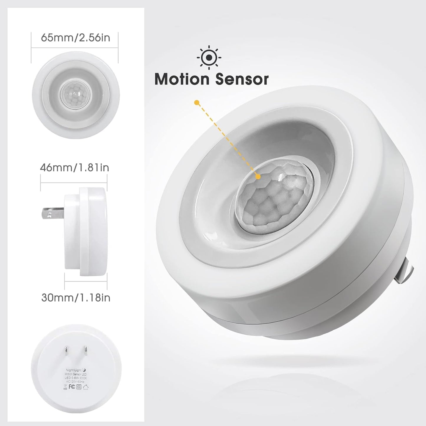 Briignite Motion Sensor Night Light, 4 Pack, Night Lights Plug into Wall, Auto On/Off Motion Activation Nightlight, Energy-Saving 0.6W LED, Daylight White, Ideal for Kids, Bedroom, Bathroom