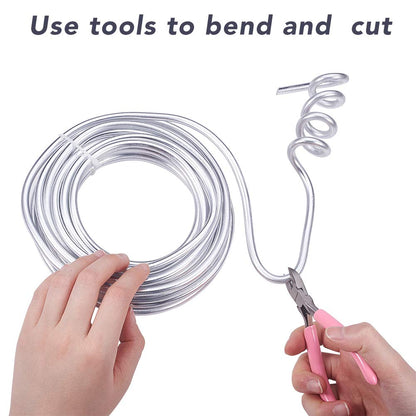 BENECREAT 3 Gauge(6mm) Silver Aluminum Wire 23 Feet Bendable Metal Sculpting Wire for Bonsai Trees, Floral, Skeleton Making, Home Decors and Other Arts Crafts Making