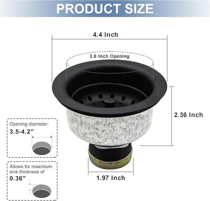 ZM Kitchen Sink Stainless Steel Deep Locking Basket Strainer