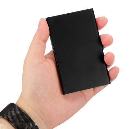 PATIKIL Business Card Holder, 5Pcs Aluminum Metal Card Case Professional Pocket Card Holder for Name Card Credit Card, Black