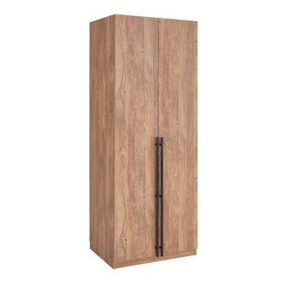 Manhattan Comfort Lee Modern Freestanding Closet 3.0 | Space-Saving Design with 3 Hanging Rod, 9 Shoe Shelves & 3 Basic Shelves | No Tool Assembly Storage Cabinet, 3 Piece Set, Golden Brown