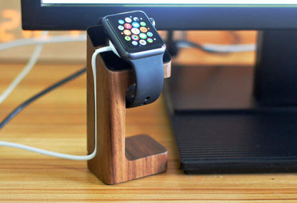 Wooden Charging Stand Holder Dock Compatible with Apple Watch SE All Series Wood Charger Stand Station Base Cradle