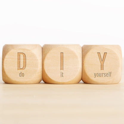 Blank Wooden Dice 2 inch 10PCS Unfinished Square Blocks 50mm Small Wood Cubes with Rounded Corners for DIY Craft Projects