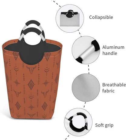 Western Boho Brown Foldable Collapsible Laundry Basket