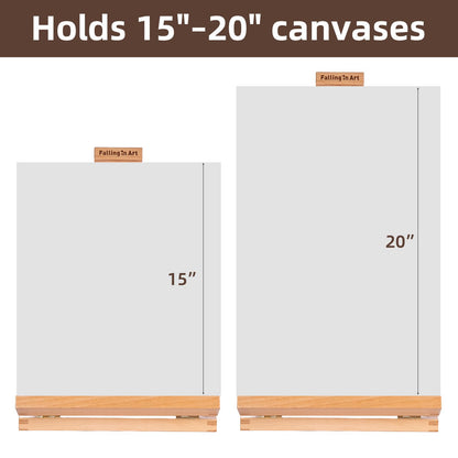 Falling in Art Heavy-Duty H-Frame Tabletop Easel for Painting, Adjustable Beechwood Desktop Easel, Portable Canvas Stand for Adults, Beginners and Artists