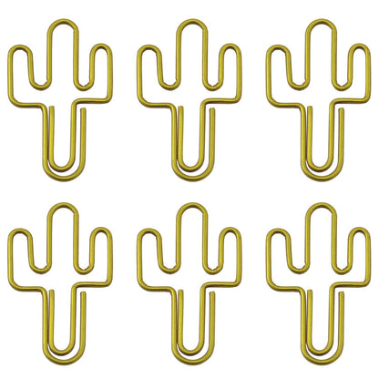 XGNG 50PCS Cactus Metal Paper Clips Pins Iron Creative Stationery Data Classification Books Loose-Leaf Clips for The Office