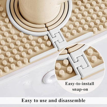 Faucet Mat for Kitchen Sink Splash Guard, 15 Inch Long Faucet Draining Mat