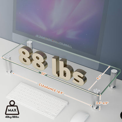 2 Pack Computer Monitor Riser with Height Adjustable Multi Media Desktop Stand for Flat Screen LCD LED TV, Laptop/Notebook/Xbox One,HD01T-201