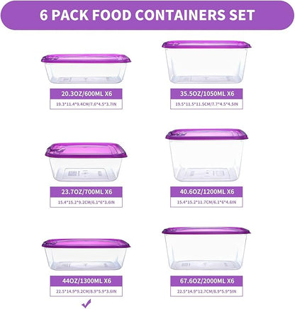 KIGI Plastic Food Containers, Large Stackable