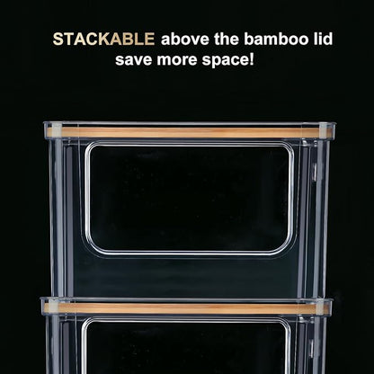 Hudgan Stackable Storage with Bamboo Top