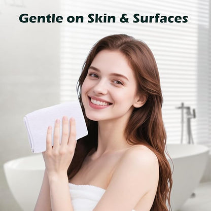 White Washcloths 100 Pack, Highly Absorbent & Quick Drying Face Towels