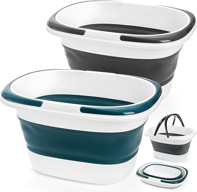 Coloch 2 Pack 16L/4.2 Gallon Collapsible Plastic Bucket, Foldable Mop Bucket
