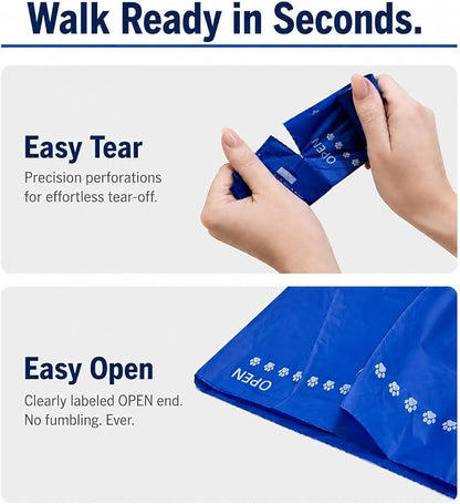 Premium Dog Poop Bags, Home Compostable — TÜV Austria OK Compost HOME Certified, 25 Micron Extra Thick & Leak-Proof, 120 Unscented Bags (8 Rolls), Large 9x13 Inch