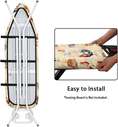 Rooster Ironing Board Cover Durable Thick Table Top Ironing Board Cover