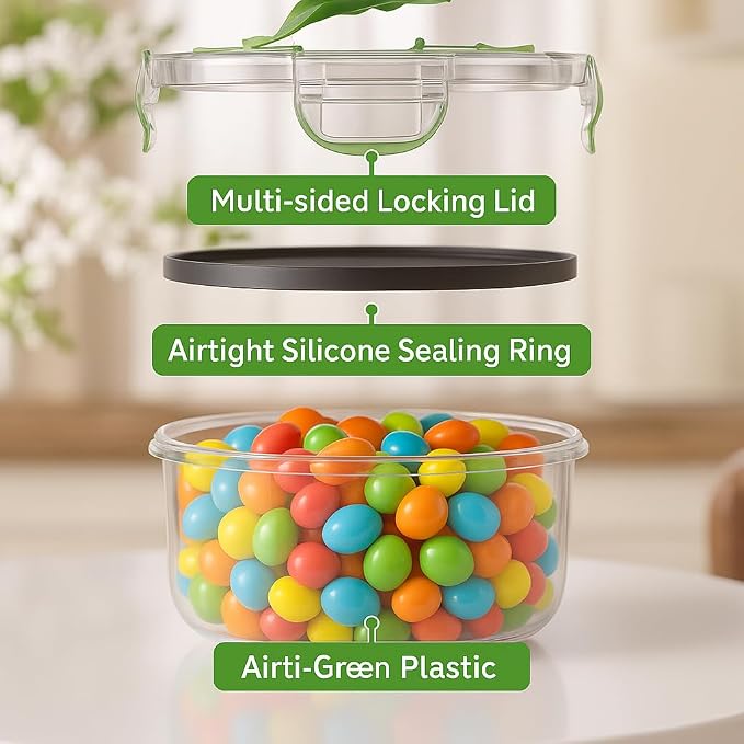 RockBerry 50 Pcs Large Food Storage Containers with Lids Airtight-85 OZ to small Containers-Total 526OZ Stackable Kitchen Set -BPA Free Leak proof containers- Freezer Microwave safe