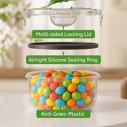 RockBerry 50 Pcs Large Food Storage Containers with Lids Airtight-85 OZ to small Containers-Total 526OZ Stackable Kitchen Set -BPA Free Leak proof containers- Freezer Microwave safe