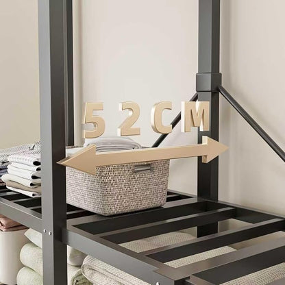 Foldable Portable Wardrobe Closet with Magnetic Doors & Cover, Heavy Duty Covered Clothes Rack with Hanging Clothing Rod, Metal Frame Standing Alone Closet for Bedroom (Door Design D, 70.9IN/180CM)