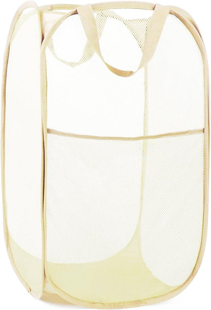 Durable Collapsible Laundry Baskets- Reinforced Mesh Pop Up Laundry Hamper