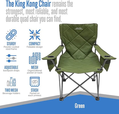 ALPS Mountaineering King Kong Camping Chairs for Adults with Mesh Cup Holders and Pockets, Built Durable and Reliable with Compact Foldable Steel Frame