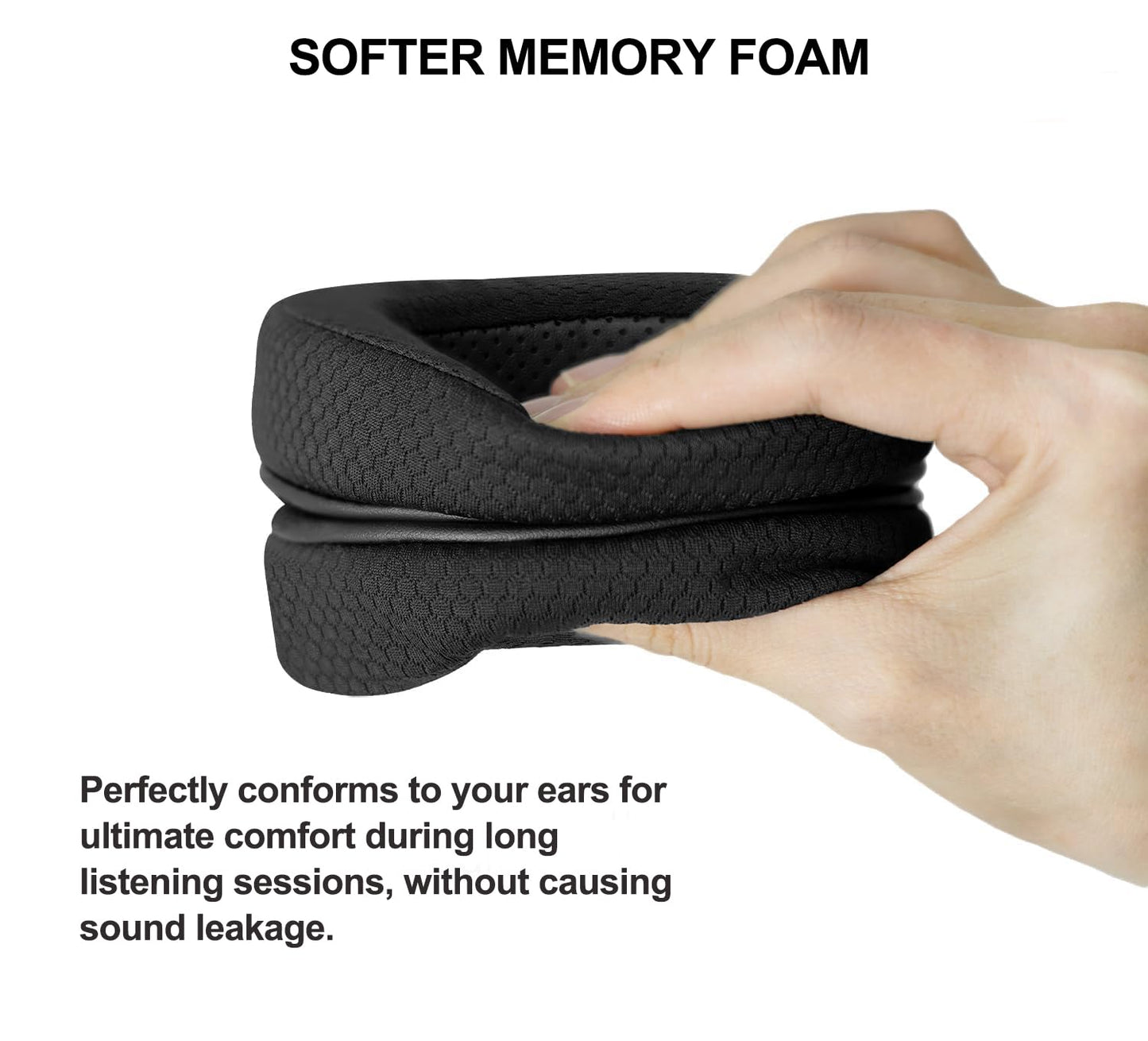 Upgraded Replacement Earpads Cushions for HyperX Cloud/Alpha, Audio Technica M50X/M40X, Turtle Beach Stealth 400/600 & More - Ear Pads with Breathable Mesh Fabric/Added Thickness/Memory Foam