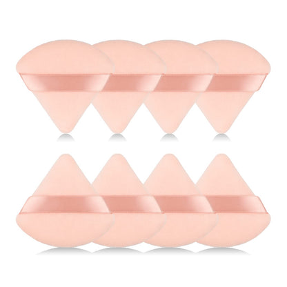 8Pcs of Triangular Powder Puff Makeup Sponges, Made of Super-soft Velvet, Designed for Contouring, Eye, and Corner, Beauty Blender Foundation Mixing Container.(Black)