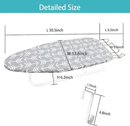 Tabletop Ironing Board with Folding Legs, Portable Small Ironing Board with