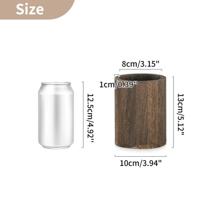 NUPTIO Wood Vases Rustic Centerpiece: 6 Pcs 5.1" Wooden Vase for Home Decor - Brown Small Vase for Wedding Table Living Room Shelf Decor