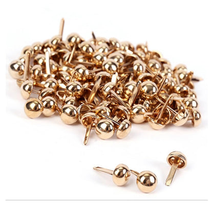 250pcs Paper Fasteners Brads Round Fasteners for Kids Craft Art Crafting School Project Brass Fasteners Decorative Paper Decoration Scrapbooking DIY Supplies (Round 6mm Rose Gold)