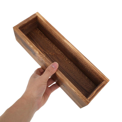 Toddmomy Rustic Cedar Wooden Planter .8 Inch Small Rectangular Window Box for Succulents Herbs Indoor Outdoor Decor