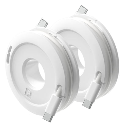 Side Winder Mini and Max Headphone, Earbud and Charging Cable Winder and Organizer Perfect for Wrapping Earbuds and Cords for Travel and Organization 2-Pack (White, Max)