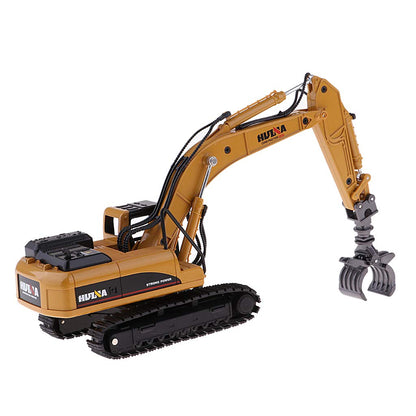 Gemini&Genius Construction Vehicle Toys Timber Grab Excavator Heavy Metal 1/50 Scale Grab Wooden/Building Materials Vehicle Engineering Alloy Models Collection Toys Gift for Kids and Decoration House