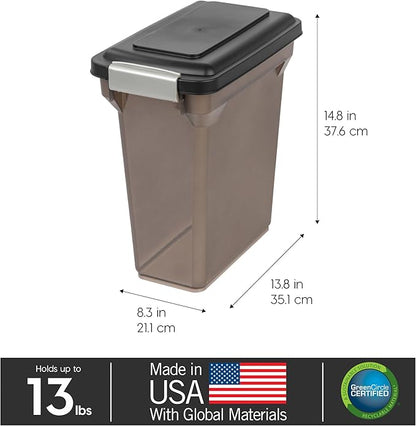 IRIS USA Dog Food Storage Container, Airtight Lid, Versatile Pet Food Bin