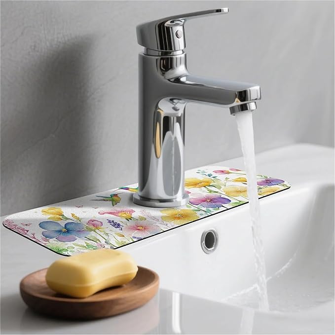 Kitchen Sink Splash Guard，Spring-flowers