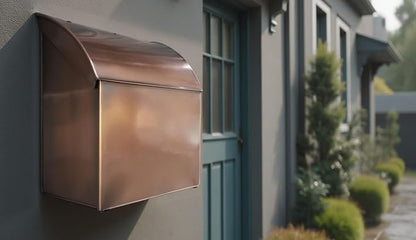 NACH Baxter Extra Large Capacity Mailbox - Extra Large Mailboxes for Outside Wall Mount, Rust Resistant Galvanized Metal Mailbox - Antique Copper Mailboxes for Outside, 12.4”x7.1”x11.8”, MB-7000ACP