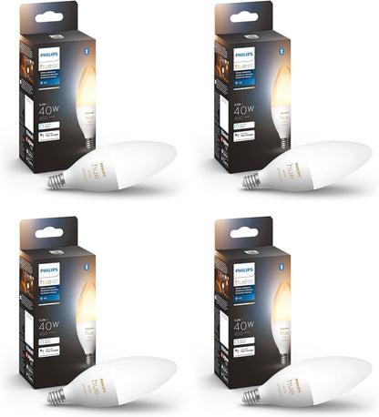 Philips Hue Smart 40W B39 Candle-Shaped LED Bulb - White and Color Ambiance Color-Changing Light - 1 Pack - 450LM - E12 - Control with Hue App - Works with Alexa, Google Assistant and Apple Homekit