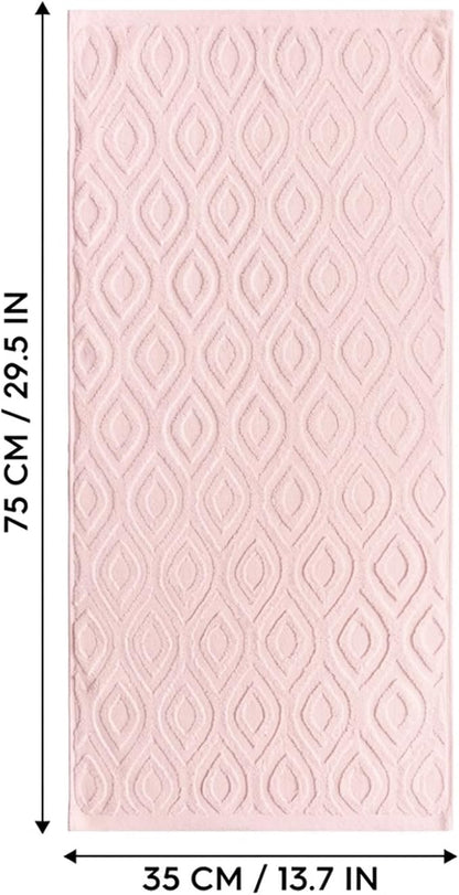 Artoid Mode 1 Pc Pink 3D Diamond Grid Jacquard Hand Towels