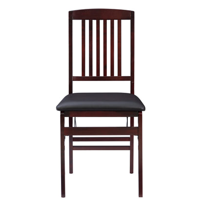 Linon Darwin Espresso Wood Mission Back Folding Chair in a Set of Two