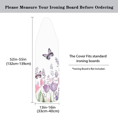 Butterfly Leaves Ironing Board Cover and Pad，Non Stick Resist Scorching and